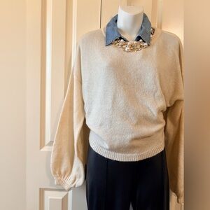 HYFVE Cream Crew Neck Sweater, size S